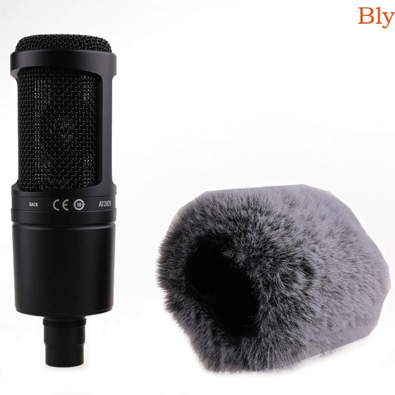 Bly Microfone Ar Artificial Peludo Pára-Brisas Pele Para Condensador AT2020