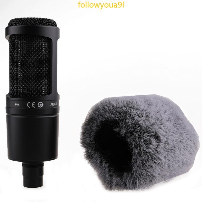 Fol Pele Artificial Pára-Brisas Microfone Capa Fuzzy Guarda Para AT2020