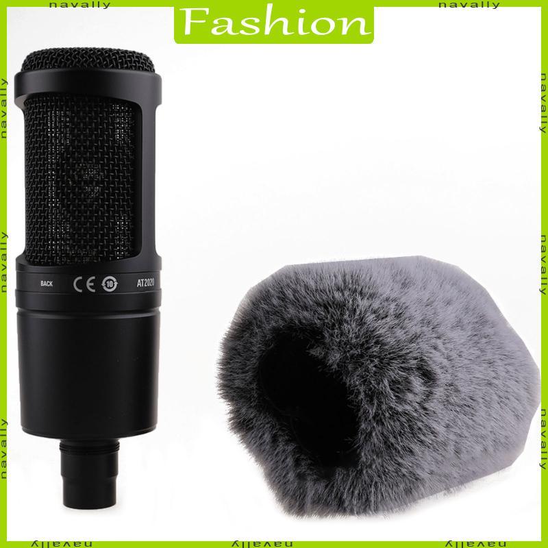 nava Outdoor Pele Artificial Vento Microfone Capa Muff Pára-Brisas Para AT2020