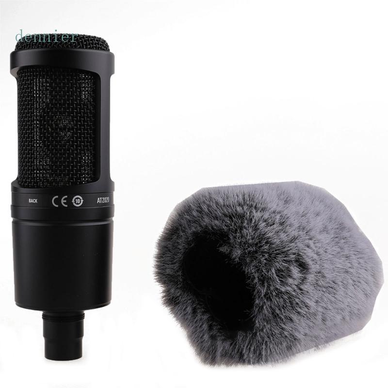 Den Microfone Ar Artificial Peludo Pára-Brisas Pele Muff Para AT2020 Condensador