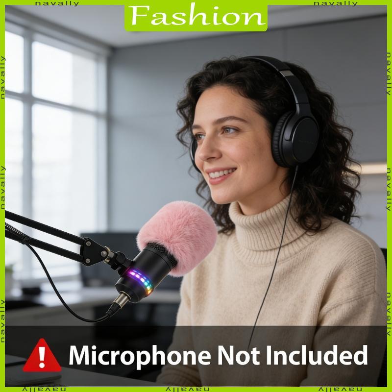 nava Profissional Oval Microfones Pára-Brisas Capa Para AM8 Microfone Gravação Voz Clara Streaming Pele Artif