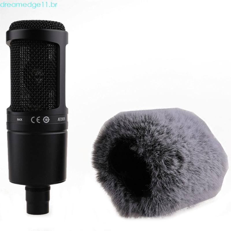 dreamedge11 Microfone Ar Artificial Peludo Pára-Brisa Pele Muff Para AT2020 Condensador