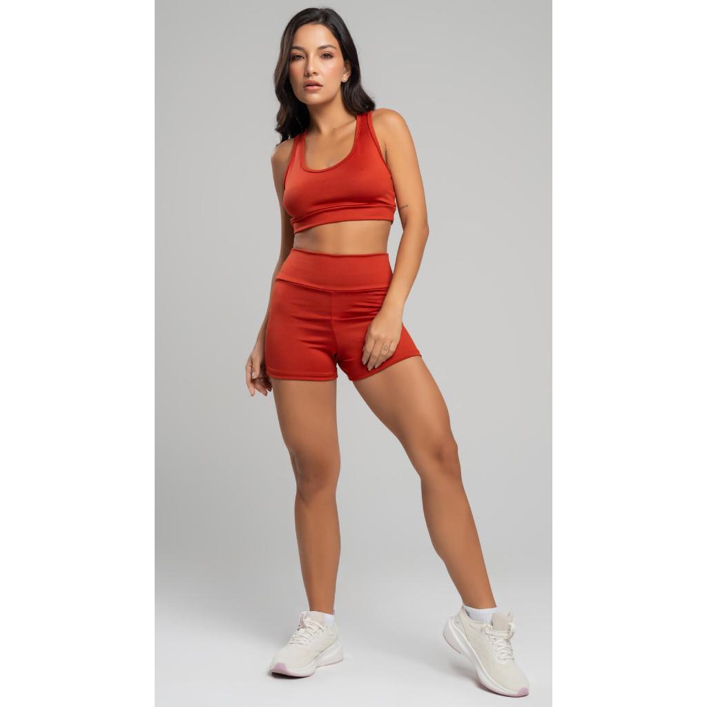 Conjunto Fitness Vicbela Short Curto + Top Nadador Suplex Feminino Moda Fitness Academia de Treino