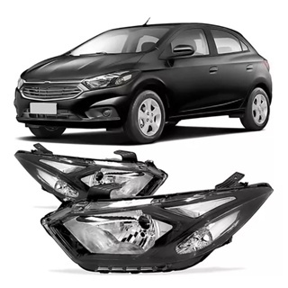 Farol Dianteiro Onix Prisma LT LTZ Foco Simples Máscara Negra 2017 2018 2019