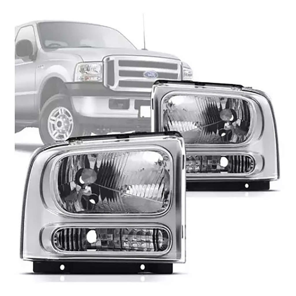 FAROL F250/F350/F4000 06/11 FOCO SIMPLES MASCARA CROMADA