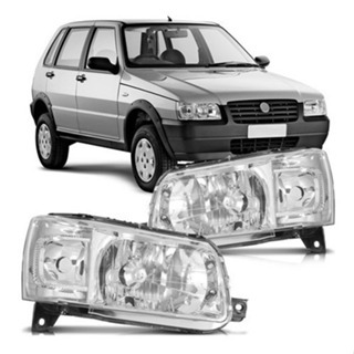 Par Farol Uno Fiorino Lado Direito Passageiro Foco Simples Cromado 2004 até  2014