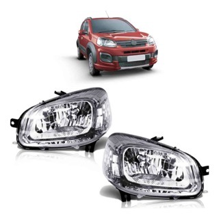 Par Farol Uno  Way Vivace Attractive Máscara Cromada Foco Simples 2011 á  2021 Fiorino 2011 a 2021