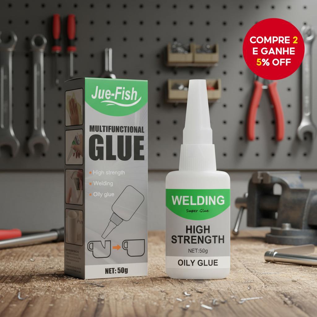 Cola Super Ultra Forte Universal para Reparos Rápidos - Cola à Base de Óleo 50g para Resina, Cerâmica, Metal e Vidro -