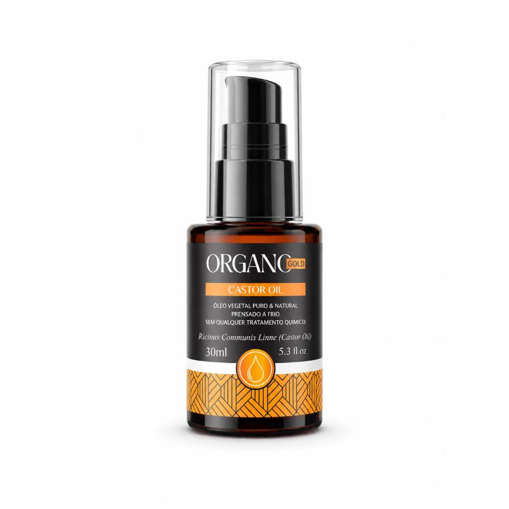 OLEO DE CASTOR ULTRA PURO PRENSADO A FRIO 30ML ORGANO GOLD FRASCO DE VIDRO