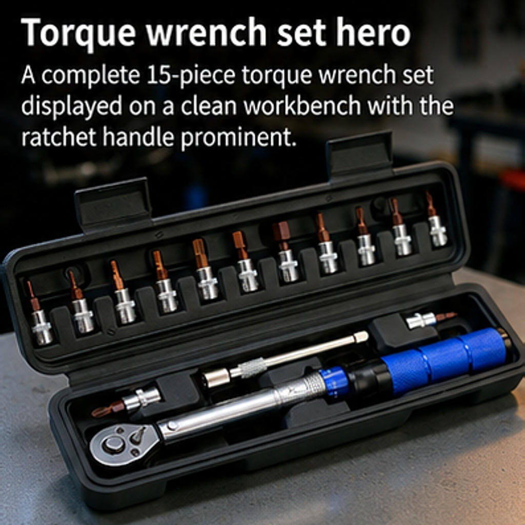 Conjunto De Chave De Torque De Bicicleta De 1/4 De Polegada 15pcs 2-24Nm Catraca Ajustável Predefinida