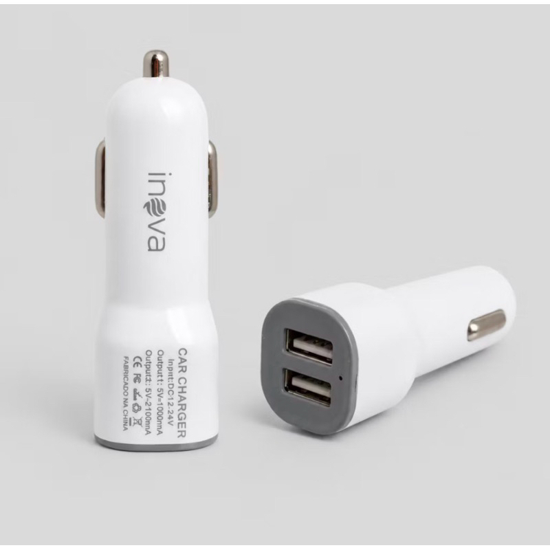 Carregador Veicular Rápido Carro para Celular Fonte 2 entradas USB Turbo