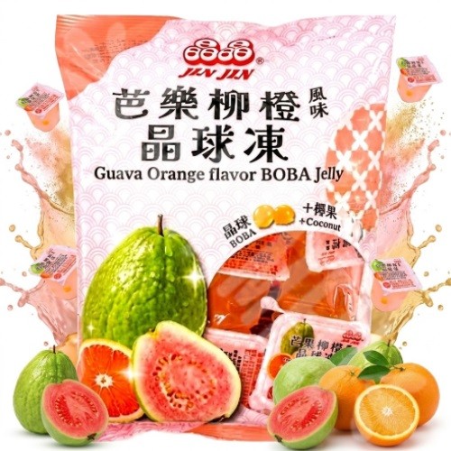 Gelatina de Tapioca Cocnut Guava Orange Flavor Boba Jelly 370g - Importado