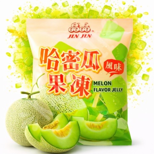 Gelatina Melao Melon Flavor Jelly 370g - Jin Jin - Importado