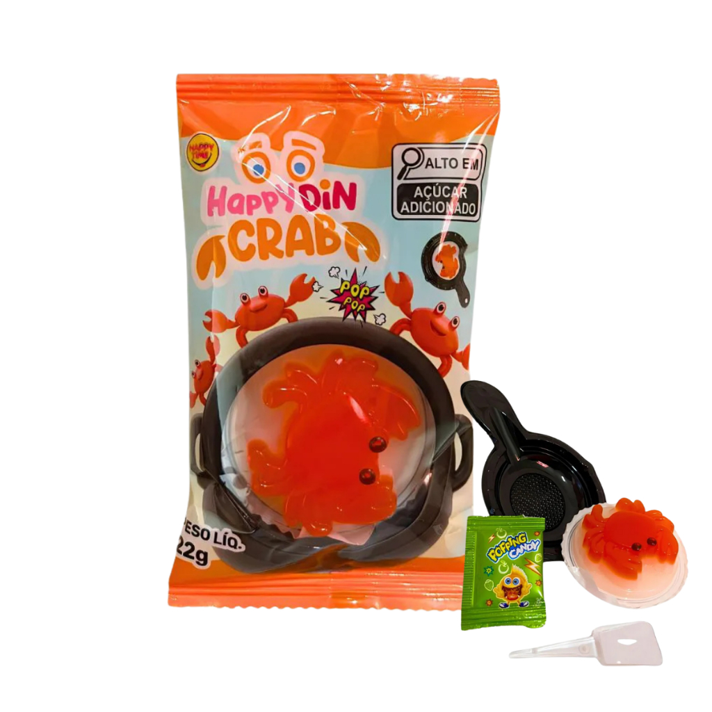 Bala De Gelatina Happy Din Crab Caranguejo Importado