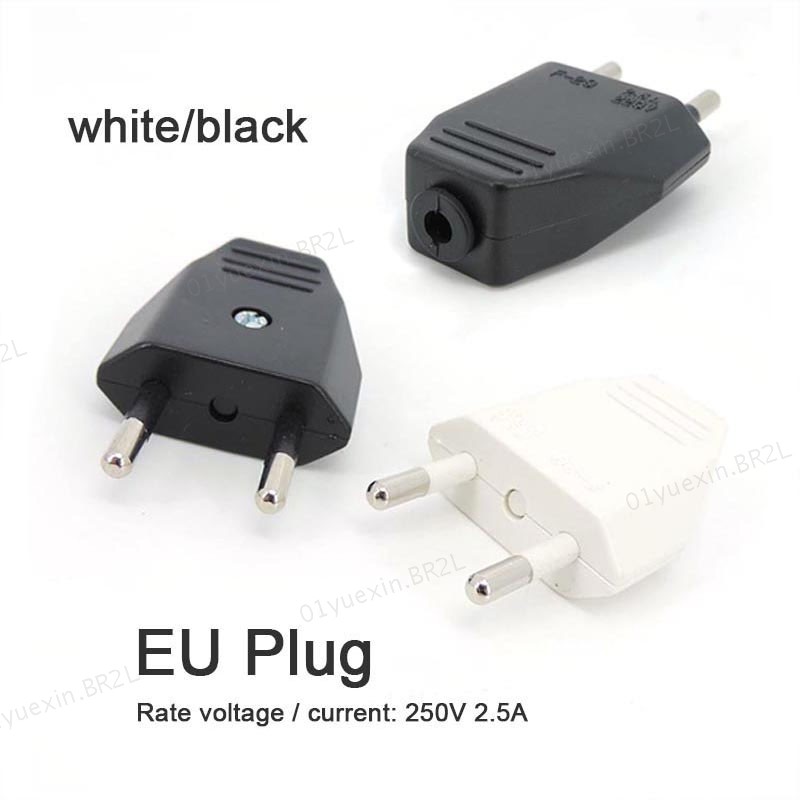 Adaptador De Alimentação Ca De Tomada Ue 220v 2.5A Macho Euro Tomadas De Substituição Reutilizáveis Elétrica BR2L