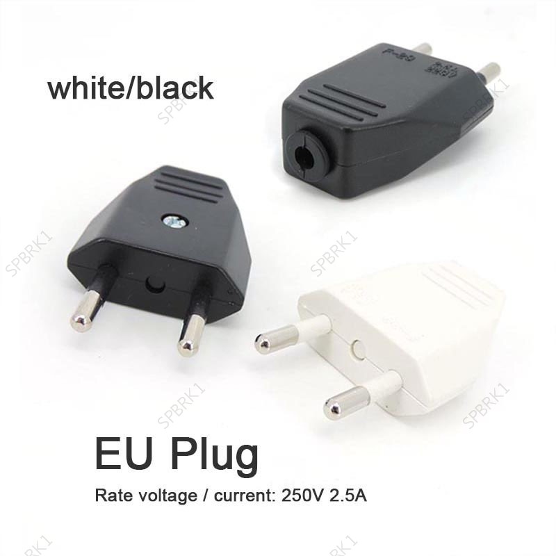 Adaptador De Alimentação Ca De Tomada Ue 220v 2.5A Macho Euro Tomadas De Substituição Reutilizáveis Elétrica BRK1
