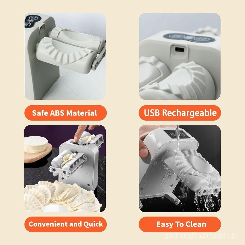 Electric Dumpling Maker Machine, Double Head Automatic Electric Dumpling Machine Maker Mould 2 Modes Household Quick Rec