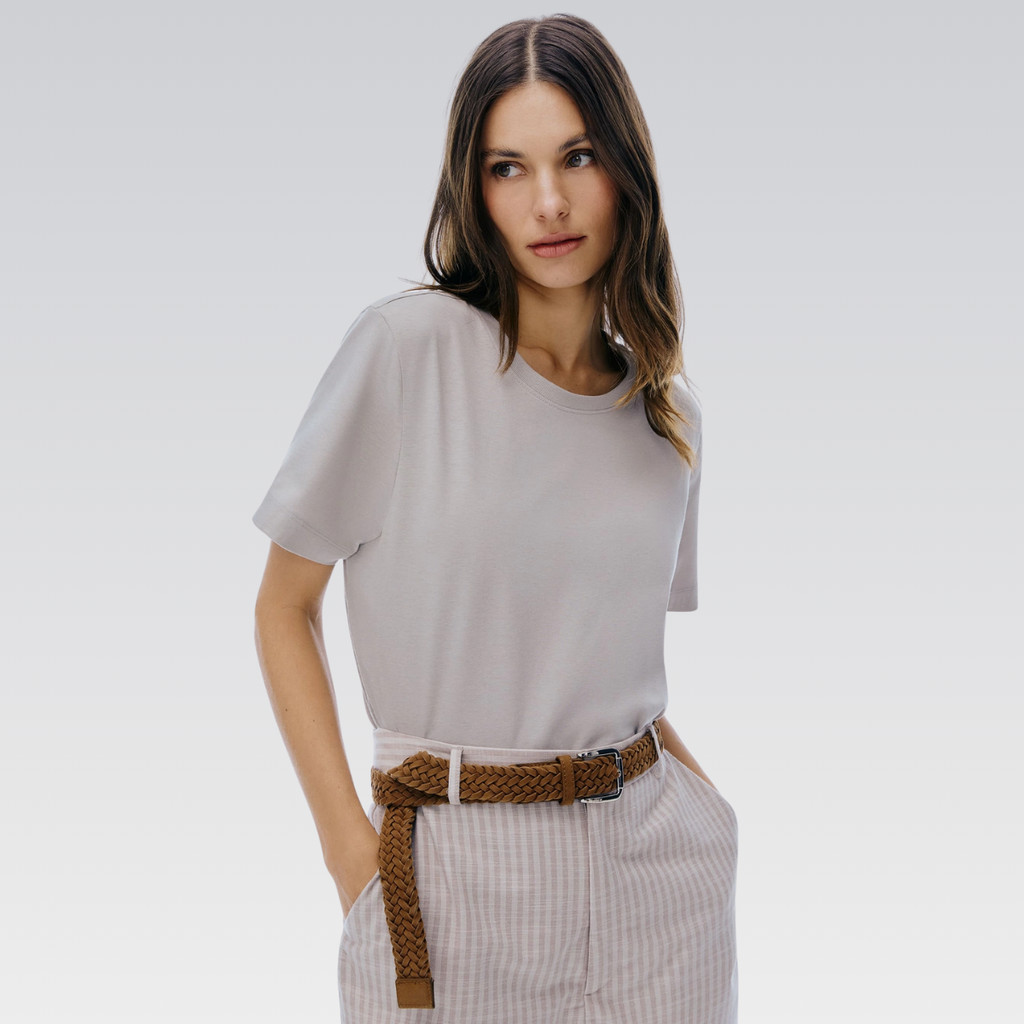 Blusa Feminina Regular Hering Algodão Liocel Manga Curta