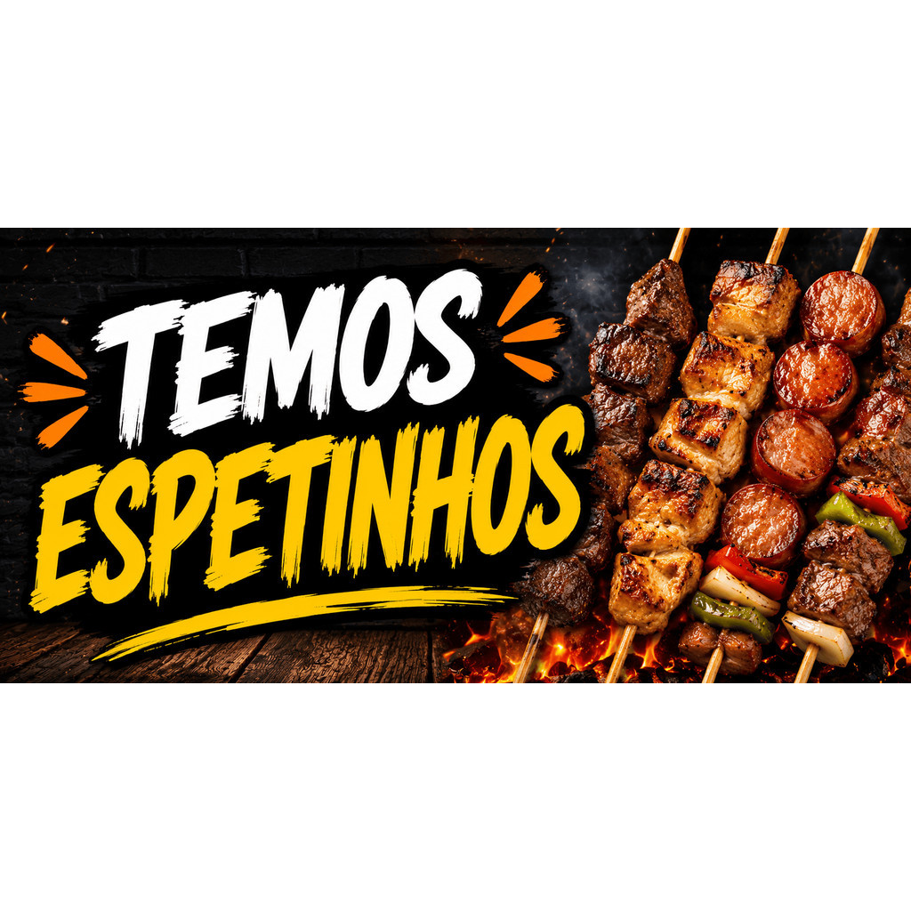 BANNER EM LONA PROPAGANDA 90X50CM COM 4 ILHÓIS ALTA QUALIDADE ESPETINHOS 3