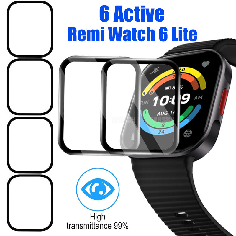 1-3 Unidades De Vidro Temperado Para Redmi Watch 6 6Lite 6Active Curvo Black Edge Protetor De Tela Lite Active Cobertura
