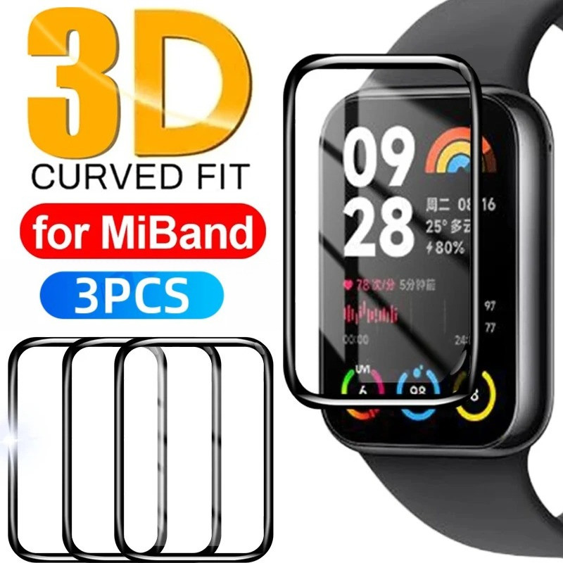 1-3 Unidades De Vidro Temperado Para Xiaomi Band 11 11 Active Curvo Black Edge Watch Protetor De Tela Cobertura Completa