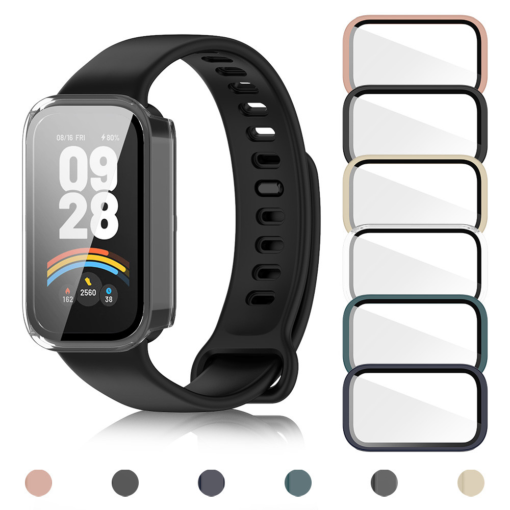 Capa De PC De Vidro Temperado Para Mi Band 9 Active Anti Gores Hard Shell Toda A Cobertura Protetor De Tela Protetora Co