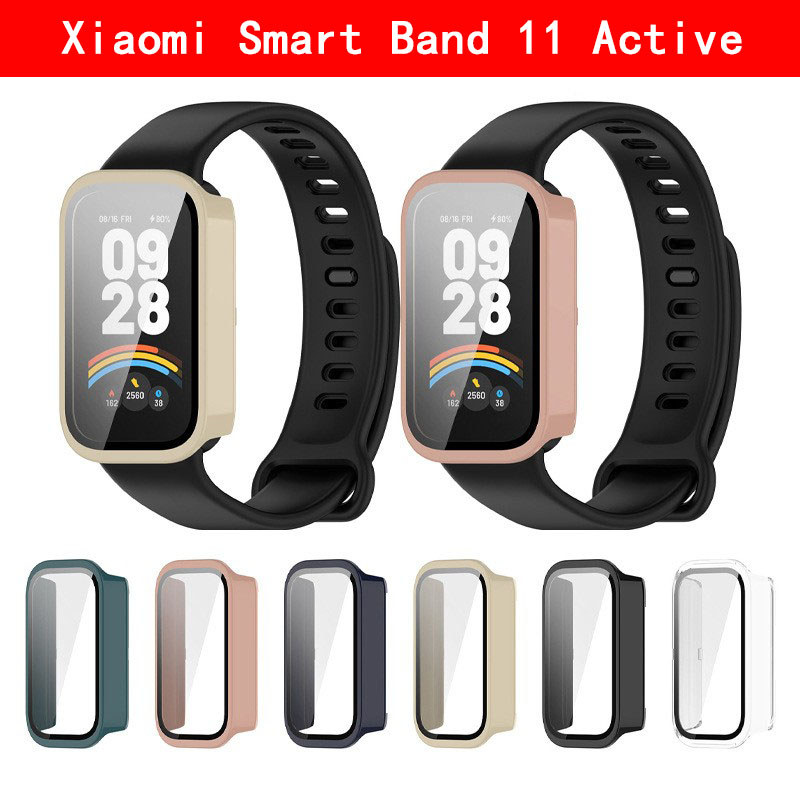 Para Xiaomi Smart Band 11 Active Capa Protetora Dura PC Mi Band11 11Active De Cobertura Completa Película De Vidro