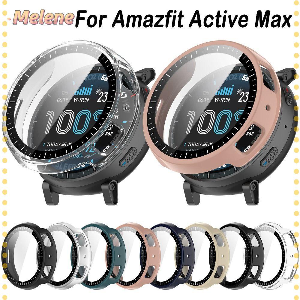 MELENEY9 Capa Protetora De Tela Com Cobertura Total Antiarranhões , PC + Temperado Para Amazfit Active Max