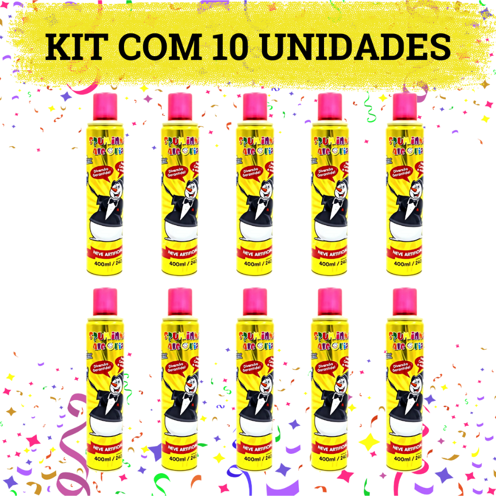 Espumas De Carnaval Kit 10, 20 E 30 Unidades Lata 400ml Neve Artificial Carnaval Festas Espuma