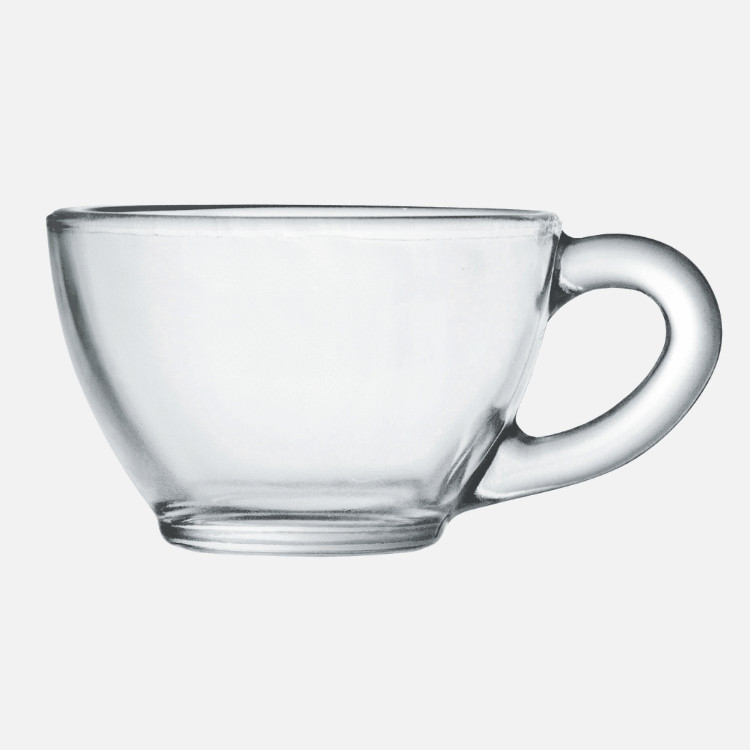 Xícara para Chá Diamante 240 ml Sem Pires Transparente Duralex - Kit com 12 Unidades