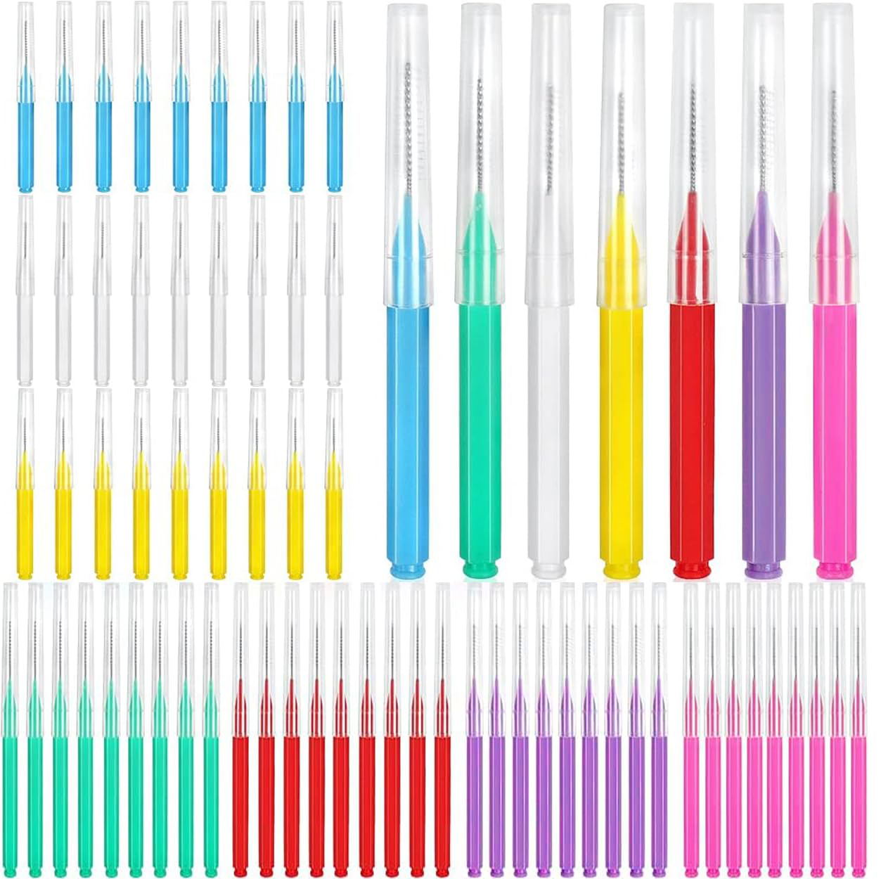 Conjunto De Escova Interdental Com Fio Dental E Palitos : Limpador Ortodôntico Para Aparelho Ferramenta Removedora De Cr