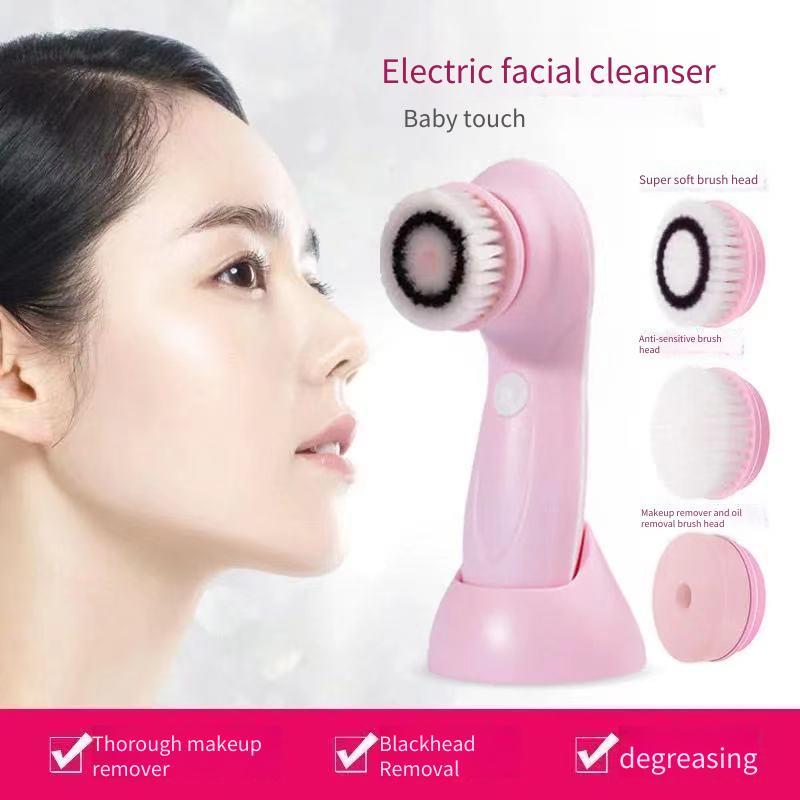 Ferramenta útil para lavagem facial, escova elétrica recarregável para lavagem facial, limpador facial, removedor de cra