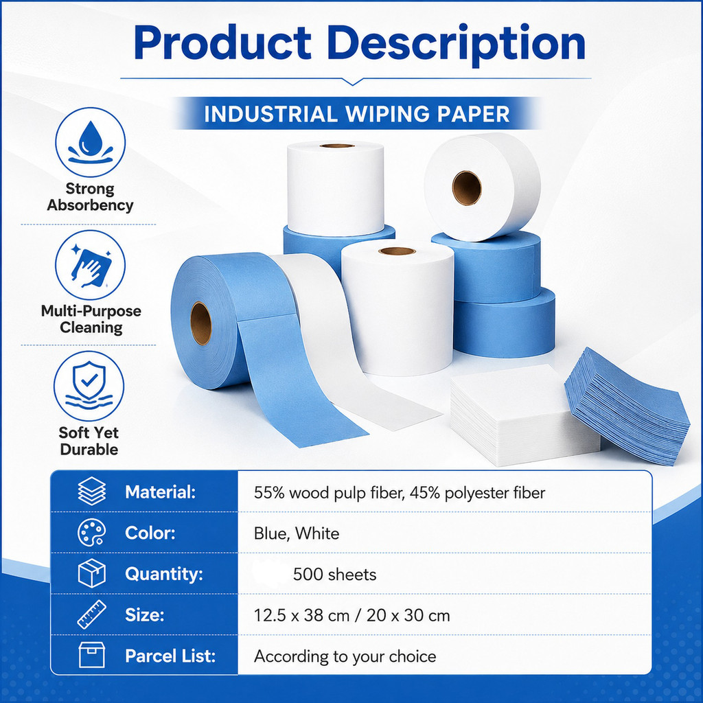 500 Sheets Industrial Wiping Paper for Car Paint, Multi-Purpose Lint-Free Towels for Auto Body Shop Garage