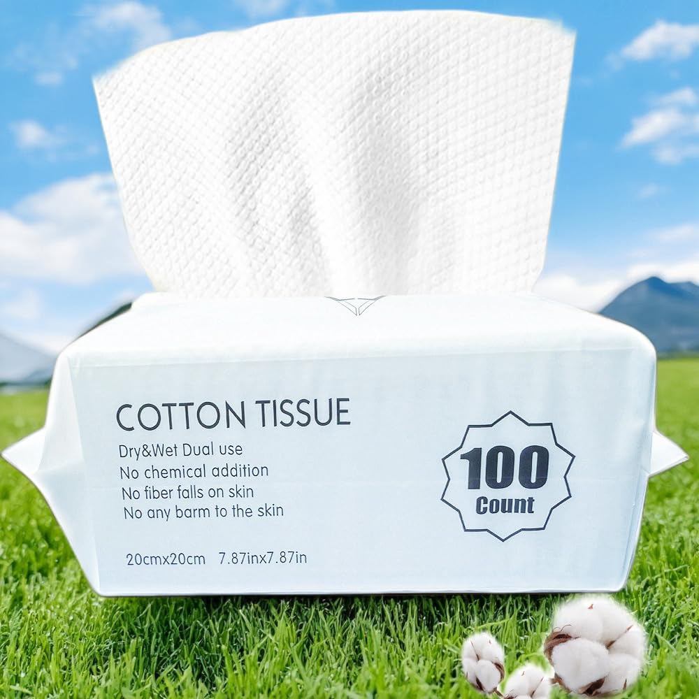 Disposable Face Towels, Ultra Soft Cleansing Cloths, Lint- free Face Cloths for Makeup Remover, Skincare and Women Clean