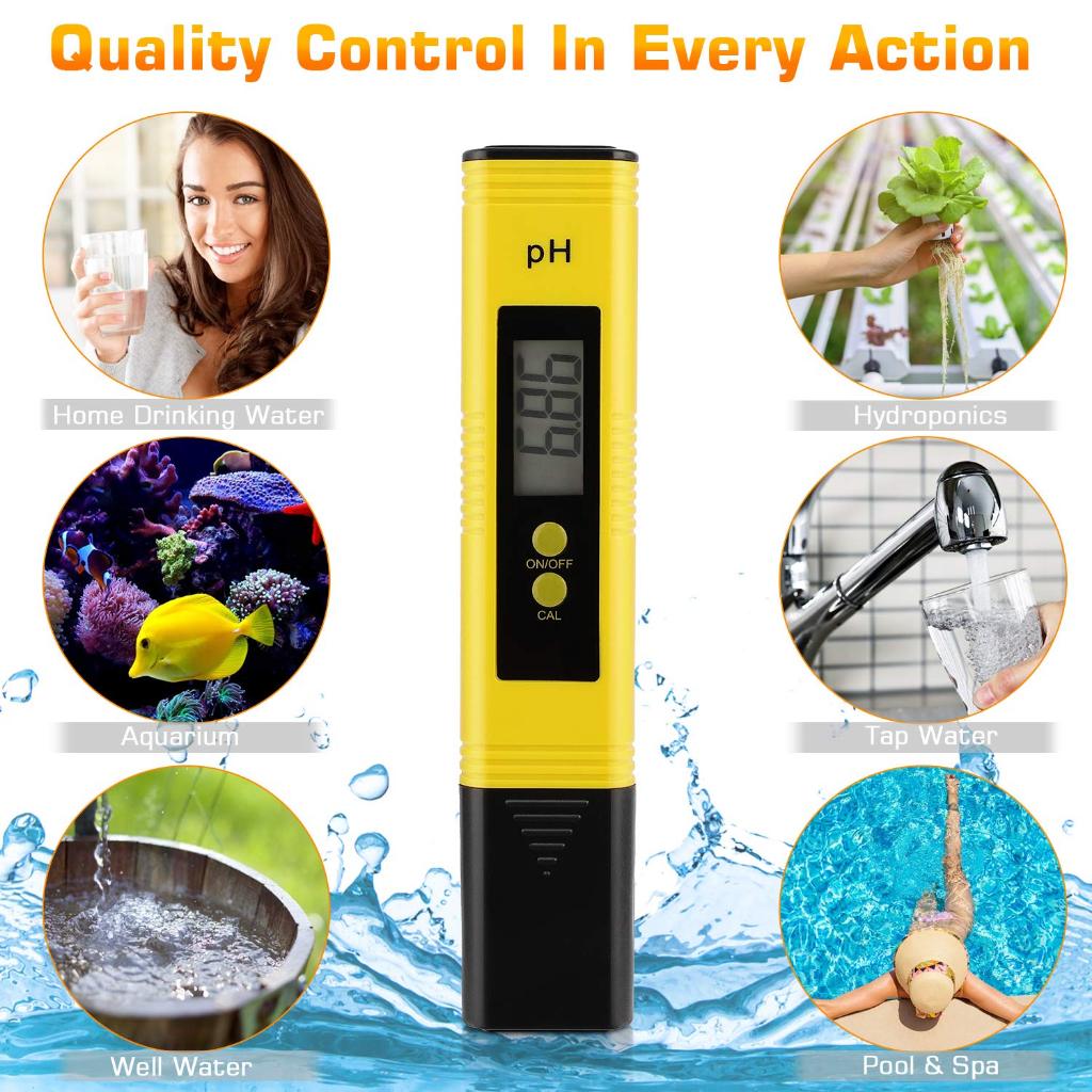 Medidor Caneta Ph Phmetro Automático Digital Portatil Aquario spa Agua Piscicultura Hidroponia Cloro Alcalinidade Calda Bordalesa + Saches + Estojo