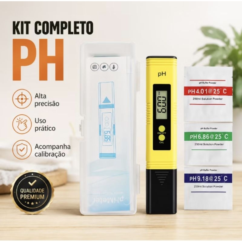 Medidor de pH digital phmetro para aquário doce ou salgado e piscina