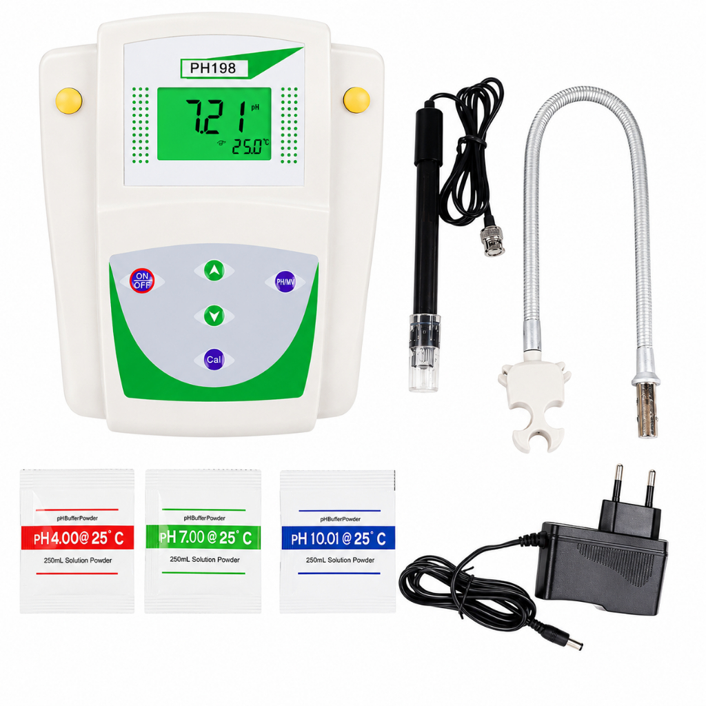 Medidor de PH ORP Temperatura Bancada Laboratório Display LCD pHmetro Digital