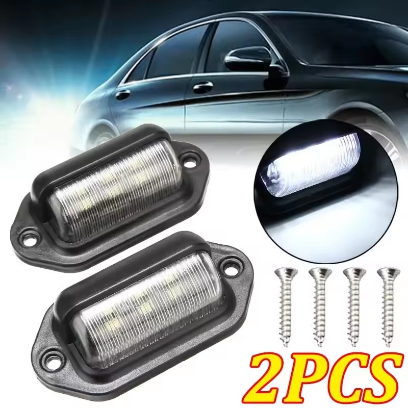 Universal 6 LED Luzes Da Placa De Licença À Prova Dwaterproof Água Carro Caminhão RV Reboque Van Licenças Lanterna Trase