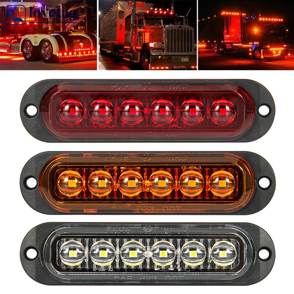 LOVETAG 6 LEDs Caminhão Len Luzes De Marcação Laterais 12-24V À Prova Dwaterproof Água Carro Reboque Van Ônibus Luz Sina