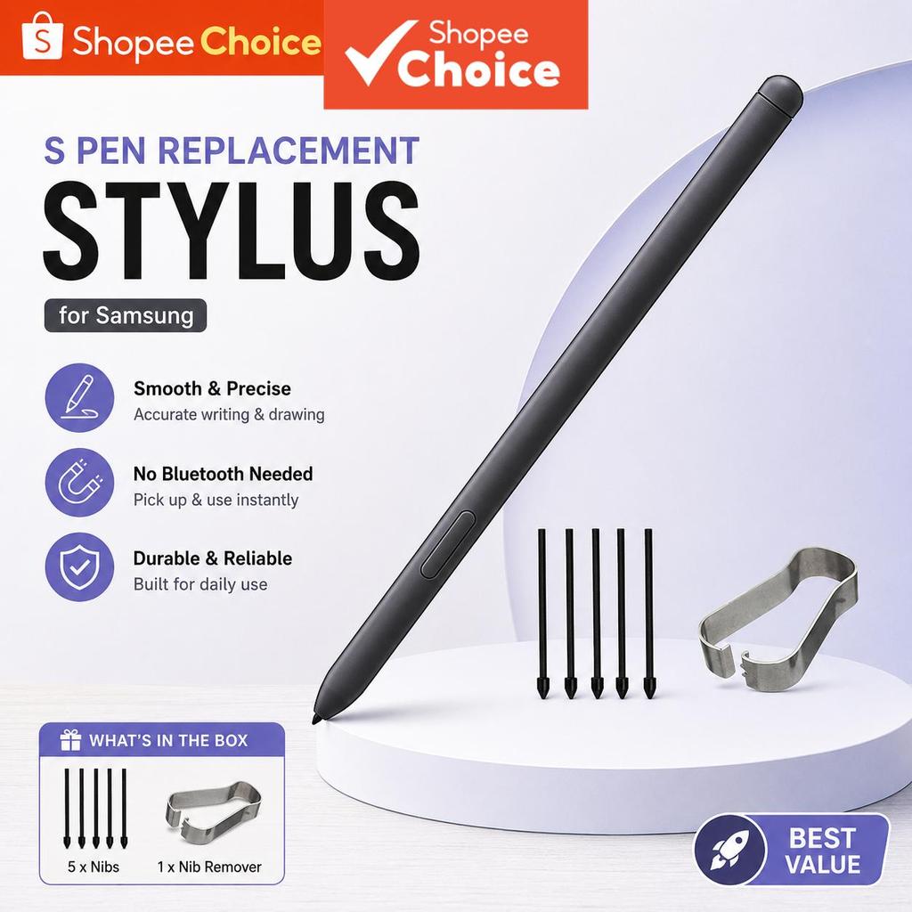 Caneta de substituição para Samsung Galaxy Tab S10 S8 S7 S6 Lite, sem rejeição de palma Bluetooth, 5 pontas, escrita