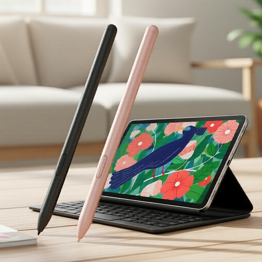 Caneta Stylus Magnética para Tablet Samsung S6-S10 com Botão de Apagar, Escrita Precisa em Tela Táctil