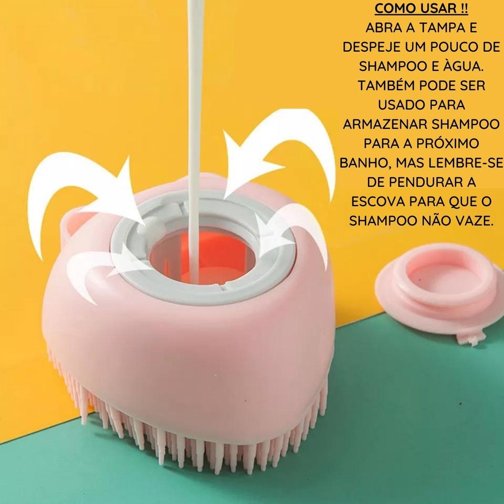 Esponja De Shampoo de Silicone, escova Sabonete Para Banho Crianças Adultos Pet Cachorro Gato