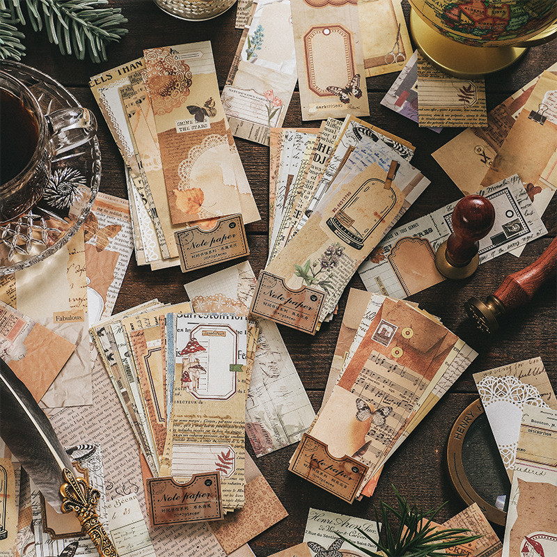 Infeel.me nota papel tempo carta série Retro arte manual colagem decoração Base papel 4 tipos