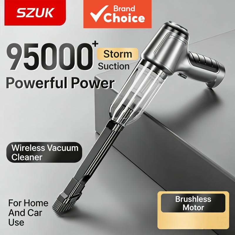 Aspirador de pó de carro mini portátil sem fio SZUK, sucção potente, limpador portátil sem fio, secador de cabelo,