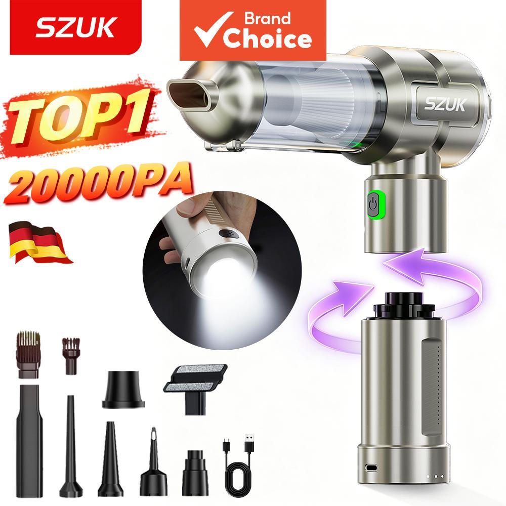 Aspirador de pó portátil sem fio para carro novo SZUK, mini secador de cabelo, limpador portátil multifuncional potente