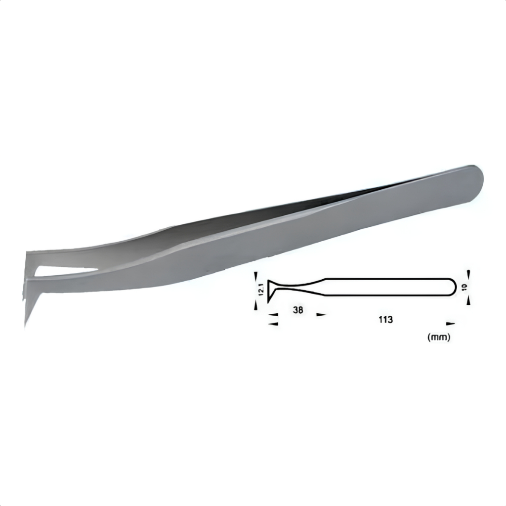 Pinça Vermonth para Cílios Ponta Super Fina Curvada 11cm Volume Russo Lash Designer