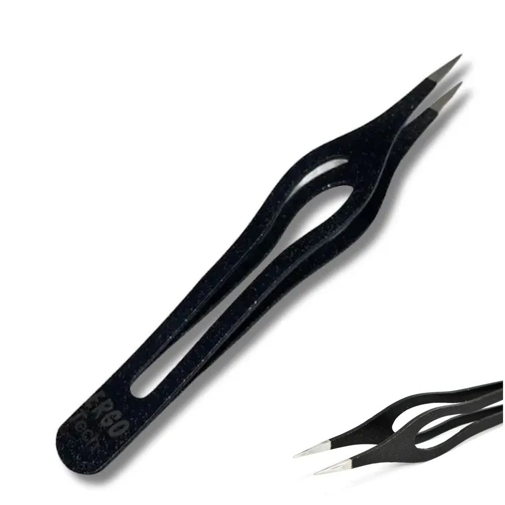 Pinça Edel Solingen Ponta Fina Laqueada Preta Ref. 2291504 Profissional Designer Alta Precisão