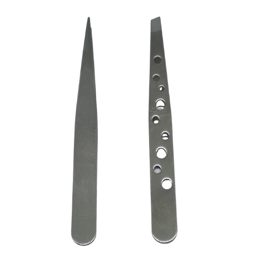 Kit com 2 pinças Designer Sobrancelha 1 Chanfrada e 1 Fina