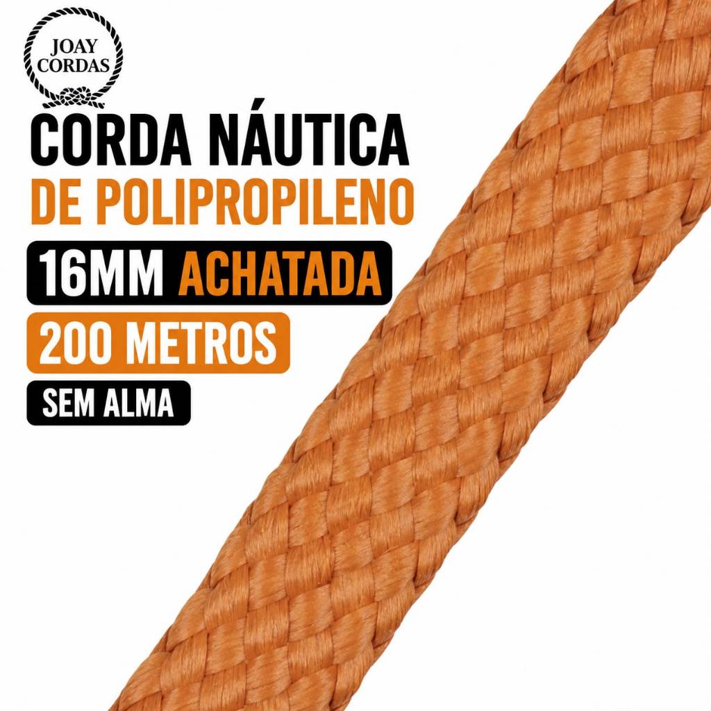 Corda Náutica De Polipropileno 16mm Chata Carretel Com 200mt
