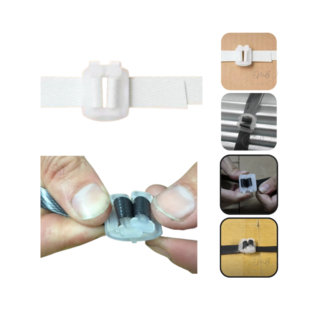 Fivela Plástica Para Fita De Arquear Amarração 16mm Embalagem Industrial Logística 200unds